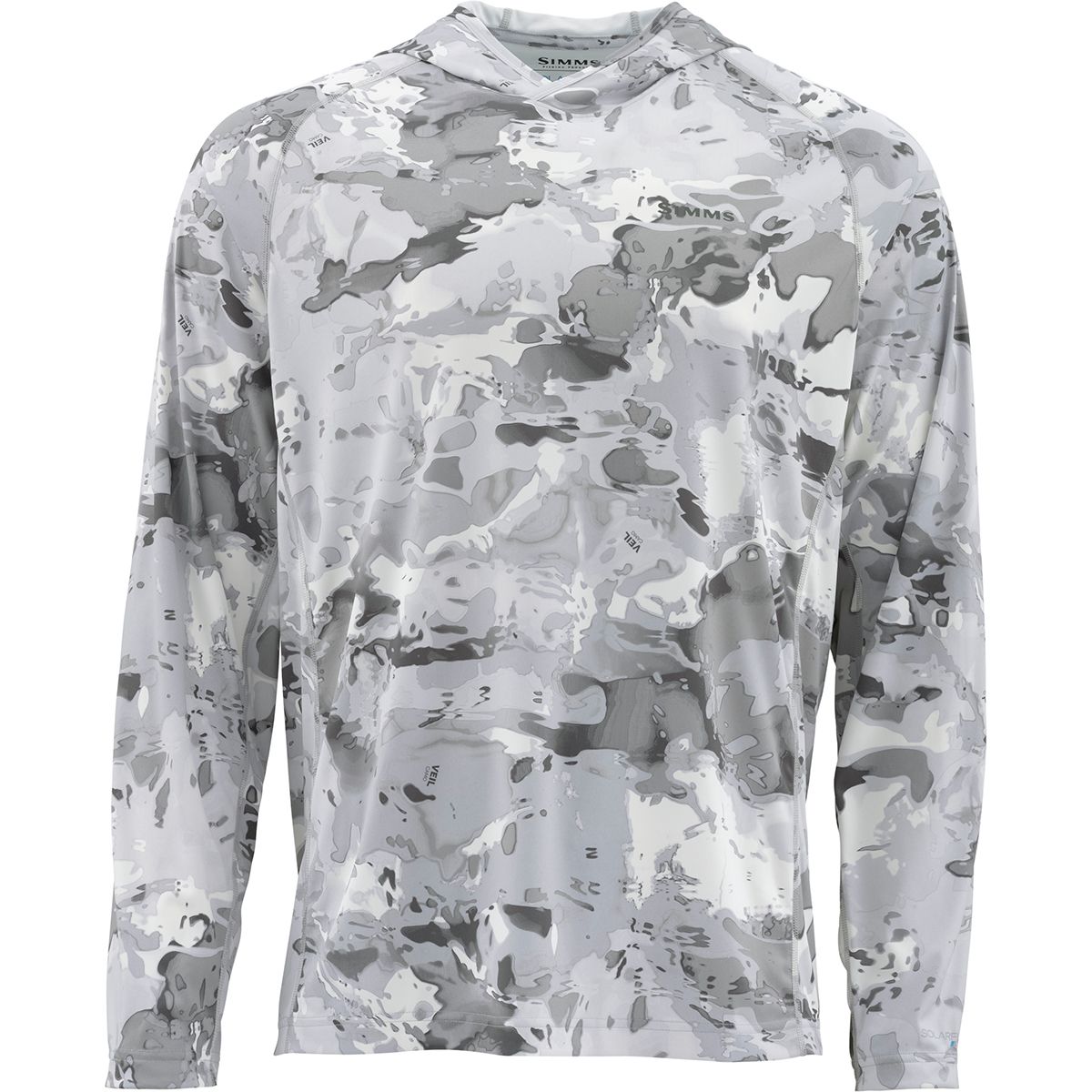 Simms Mâ€™s Solarflex Hoody-Cloud Camo Grey