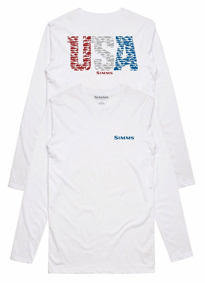 Simms USA Species LS Tech Tee White