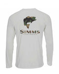 Simms Mâ€™s Solar Tech Tee LS Bass Logo-Sterling CX Camo