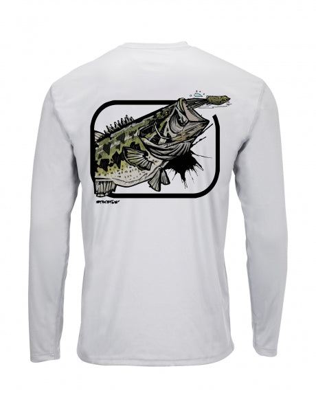 Simms Mâ€™s Solar Tech Tee LS Largemouth-Sterling