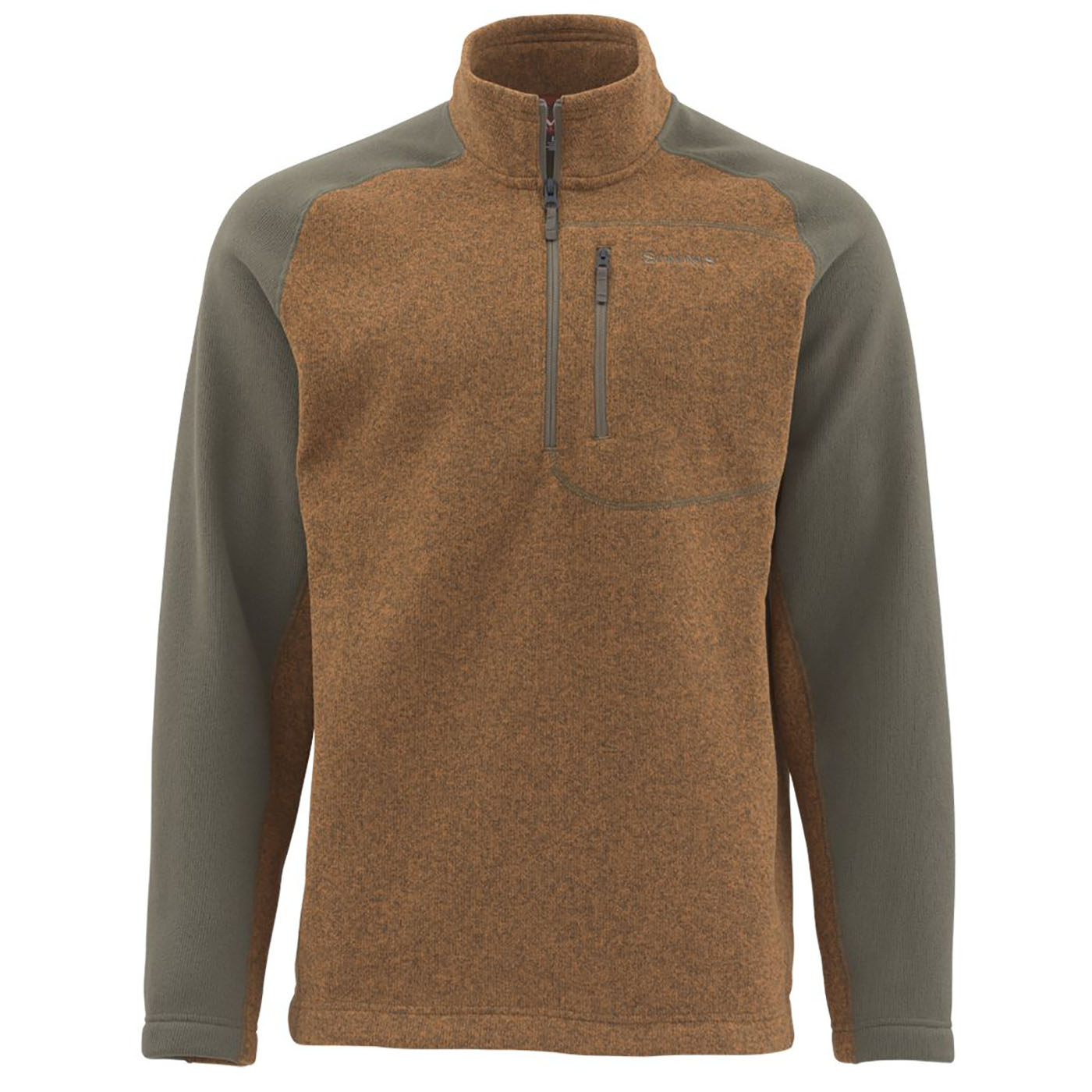 Simms Rivershed Sweater 1/4Zip SaddleBrown