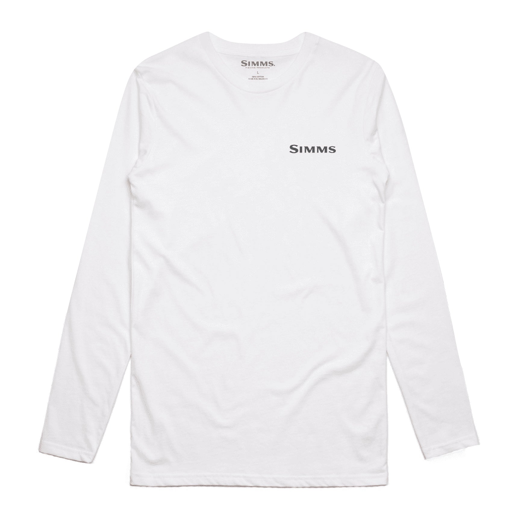 Simms Bass Logo LS Tech Tee-White