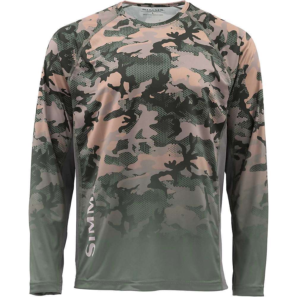 Simms Mâ€™s Challenger Solar Tech Jersey-Hex Flo Camo Timber