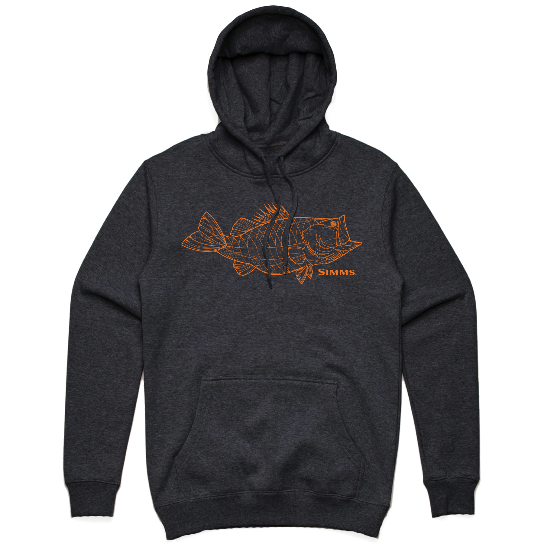 Simms Mâ€™s Bass Line Hoody-Charcoal Heather