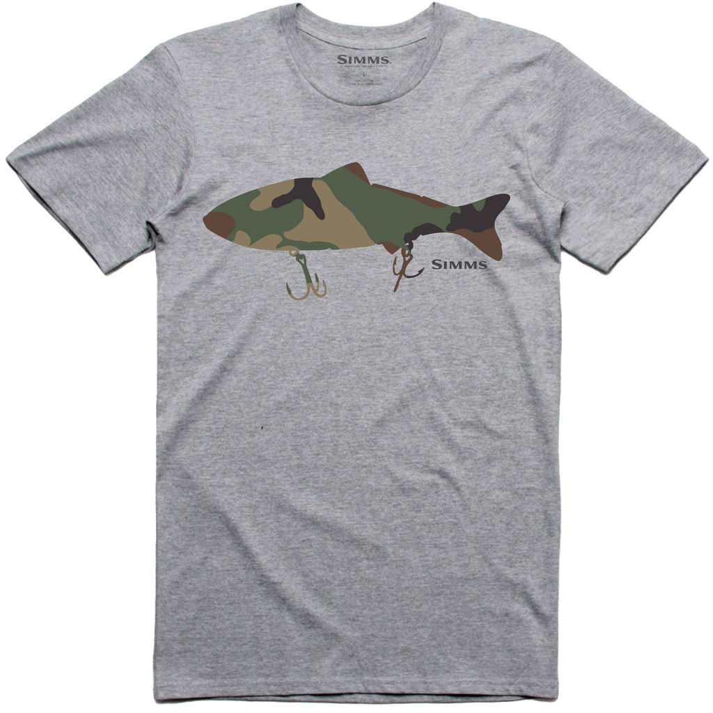 Simms Mâ€™s Bass Destruction SS Tee-Grey Heather